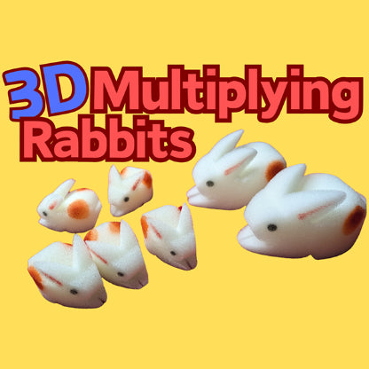 3D Multiplying Rabbits (7 Pc Mom and Pop with 5 babies) Set