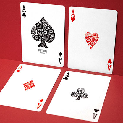 Butterfly Worker Marked Playing Cards (Red) by Ondrej Psenicka