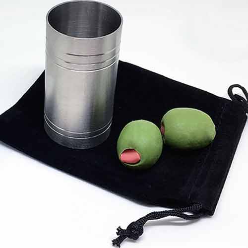 Spirit/Shot Measure "Chop Cup" with Olives By Mike Busby