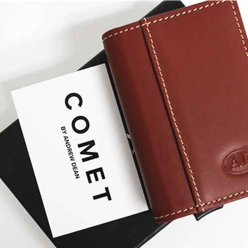 Comet Brown Leather Silver Shell by Andrew Dean